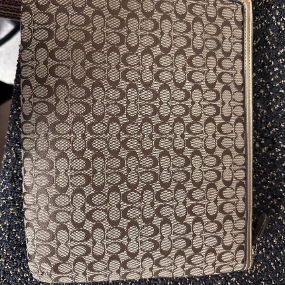 Coach Signature Brown and Tan tablet case